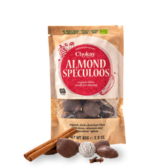 Chokay BIO Bites - ALMOND SPECULOOS | Zartbitter Schokolade gefüllt mit Mandeln, Datteln und Spekulationsgewürz 1x80g