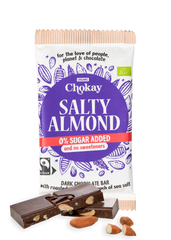 Chokay dunkle Bio Salty Almond Schokoladen-Tafel Vorderansicht