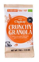Chokay BIO Bar - CRUNCHY GRANOLA | Belgische Zartbitter Schokolade mit glutenfreien Granola Knuspermüsli | Ohne Zuckerzusatz, ohne Süßungsmittel | VEGAN, GLUTENFREI & FAIR TRADE | 1x70g
