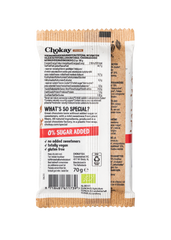 Chokay dunkle Bio Caramel Pecan Schokoladen-Tafel Rückansicht