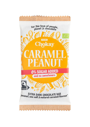 Chokay dunkle Bio Caramel Peanut  Schokoladen-Tafel Vorderansicht