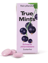 True Mints - Frische Minze, Pfirsich, Kirsche, Passionsfrucht, Schwarze Johannisbeere, Orange, Wassermelone | Pflanzliche Pastillen| Biologisch Abbaubar | Vegan | 13 g