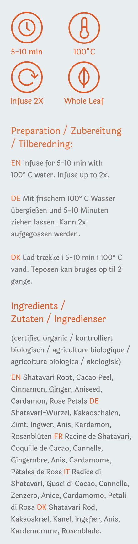 Solaris Bio Blooming Teepackung 30g, Seitenansicht mit Zubereitungs-  und Zutateninfo