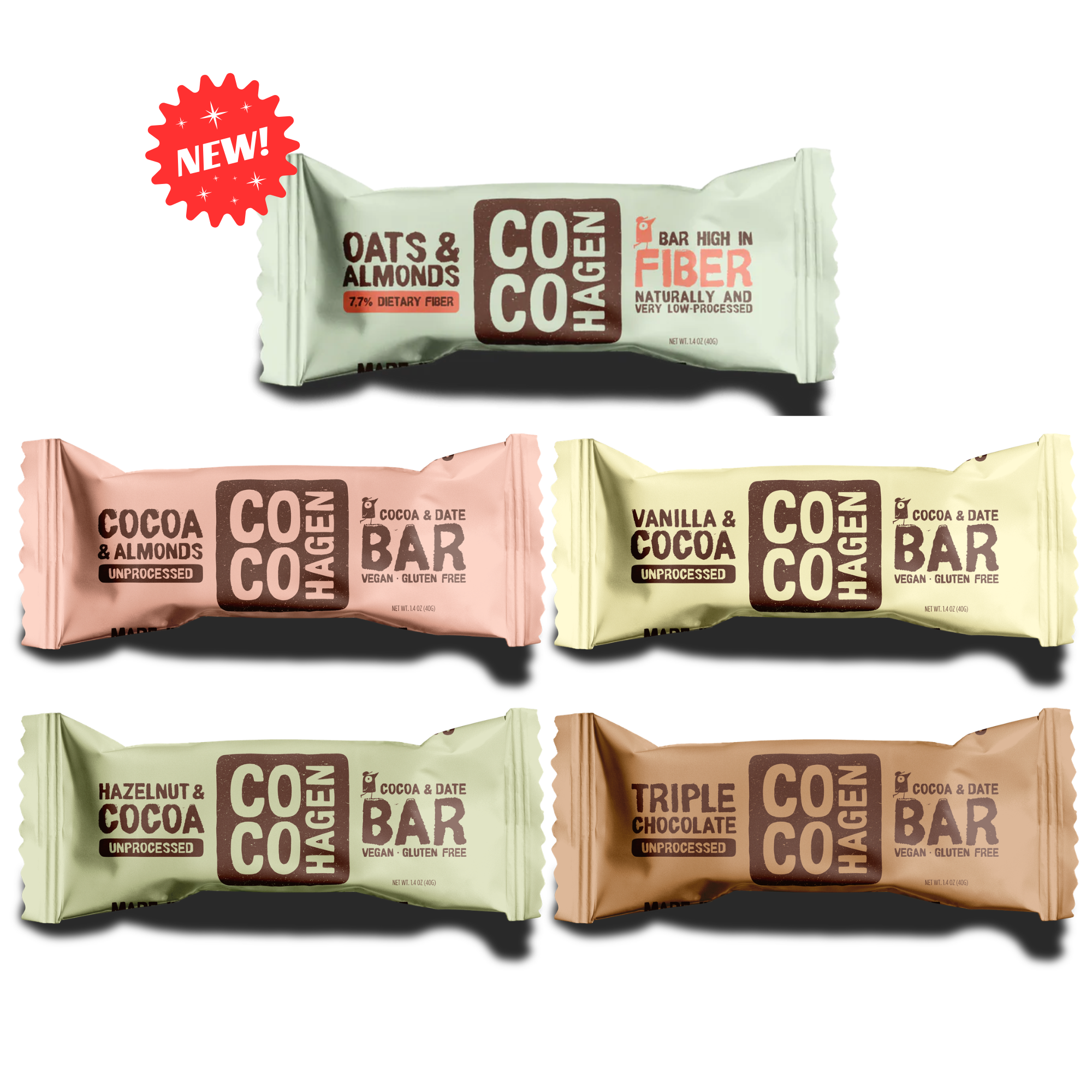 Cocohagen Organic Date Bar: Bio Probierset – 5 Sorten, 5 x 40g