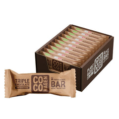 Cocohagen Bio-Dattelriegel: Triple Chocolate, 20 x 40g Packung offen