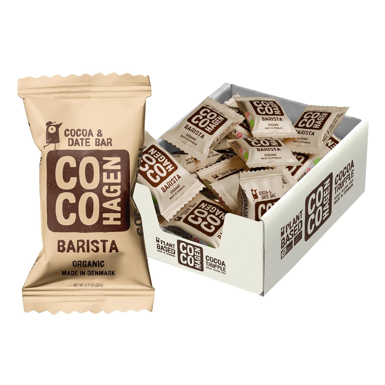 Cocohagen Dattelkonfekt: Bio Barista, 25 x 20g Verpackung offen