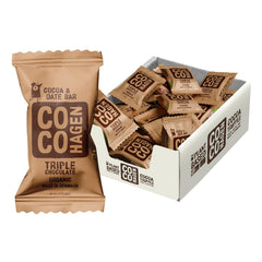 Cocohagen Organic Date Bite: Bio Triple Chocolate, 25 x 20g Karton offen