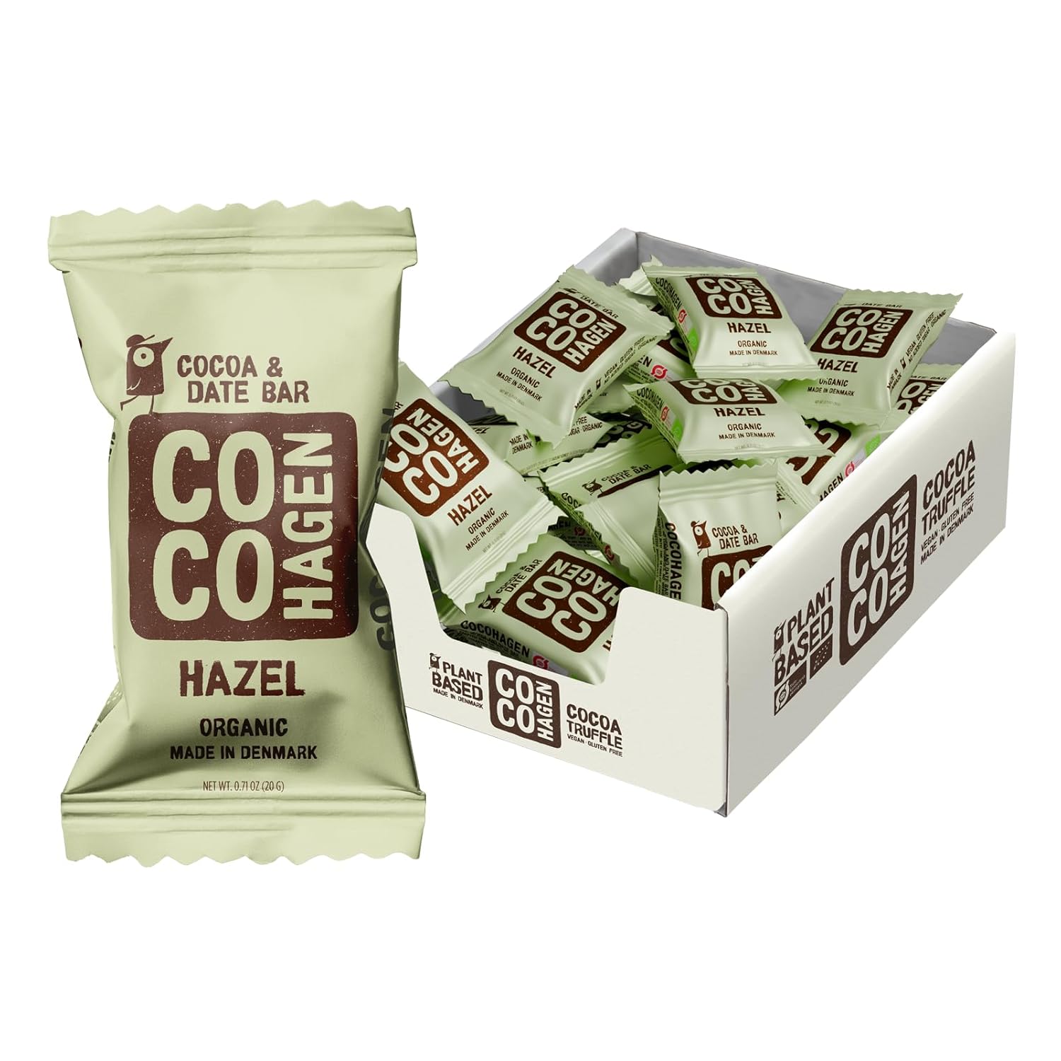 Cocohagen Organic Dattel Bites: Bio Hazel, 25 x 20g Verpackungen in einem Karton
