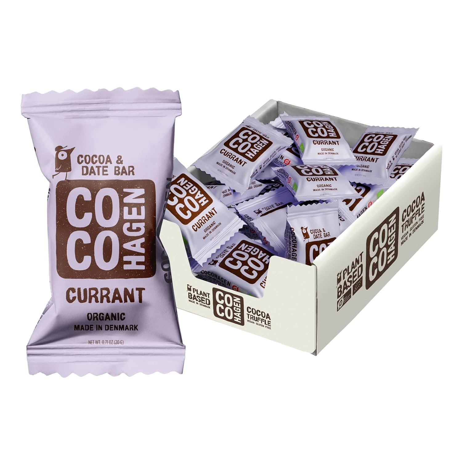 Cocohagen Organic Date Bite Johannisbeere, 25 x 20g einzeln verpackt in einem Karton