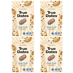 True Dates Aromatisierte Datteln 4 x 100 g – Probierbox mit innovativen Candy & Dessert Aromen – gesündere Süßigkeiten Alternative – vegan & ohne Zuckerzusatz