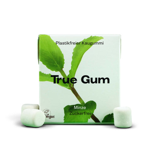 True Gum - Minze | Plastikfreier Kaugummi | Biologisch Abbaubar | Vegan | 21 g