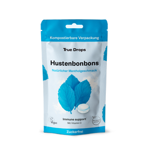 True Drops - Menthol | zuckerfreie Hustenbonbons | kompostierbare Verpackung | 70 g