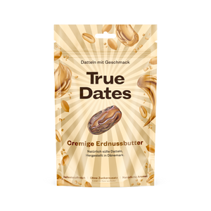 True Dates - CREAMY PEANUT BUTTER | natürlich aromatisierte Datteln | Erdnussbutter | 100 g