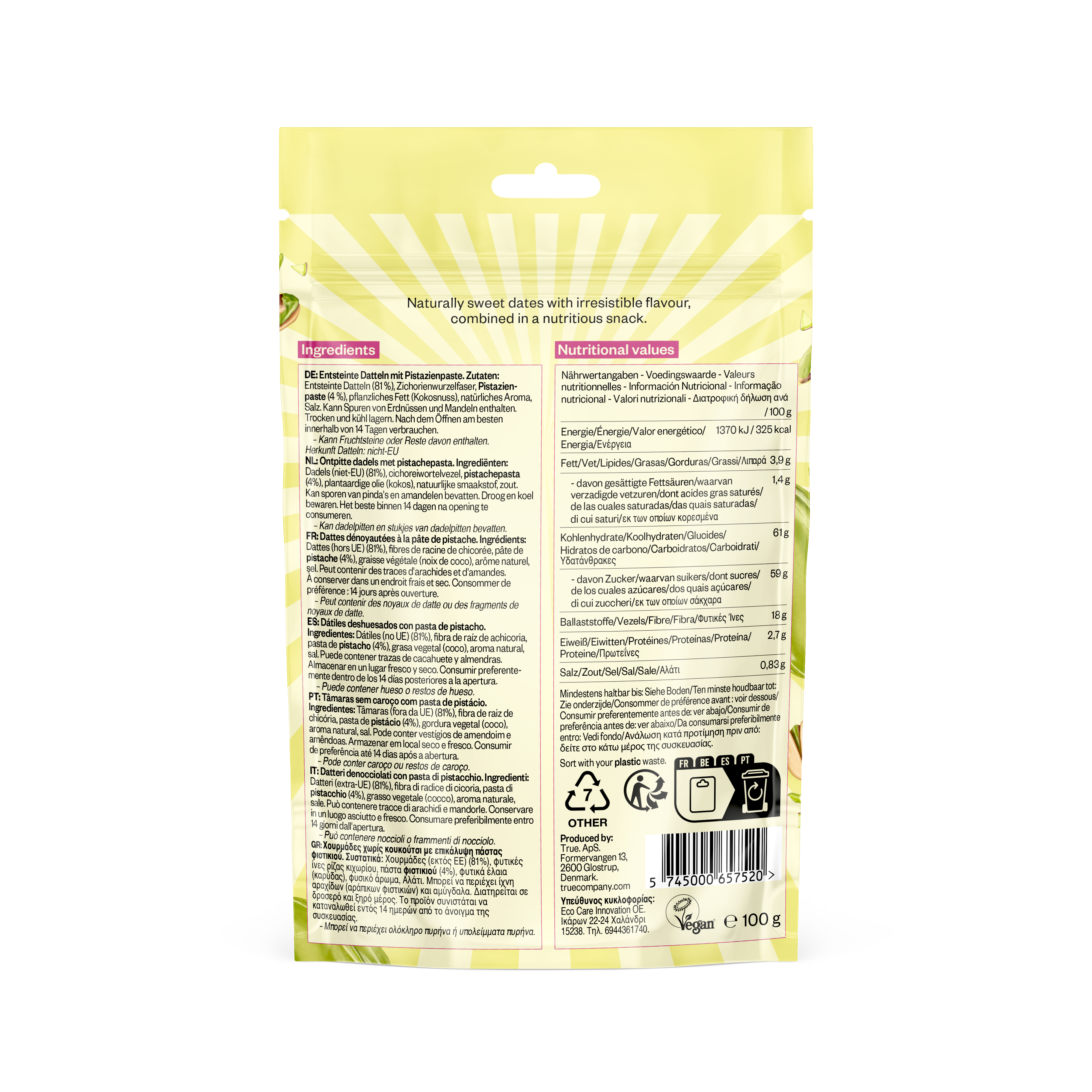 NEU & EXKLUSIV: True Dates - PISTAZIEN CREME | natürlich aromatisierte Datteln | 100 g