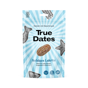 True Dates - SALTY LIQUORICE | natürlich aromatisierte Datteln | Lakritze | 100 g