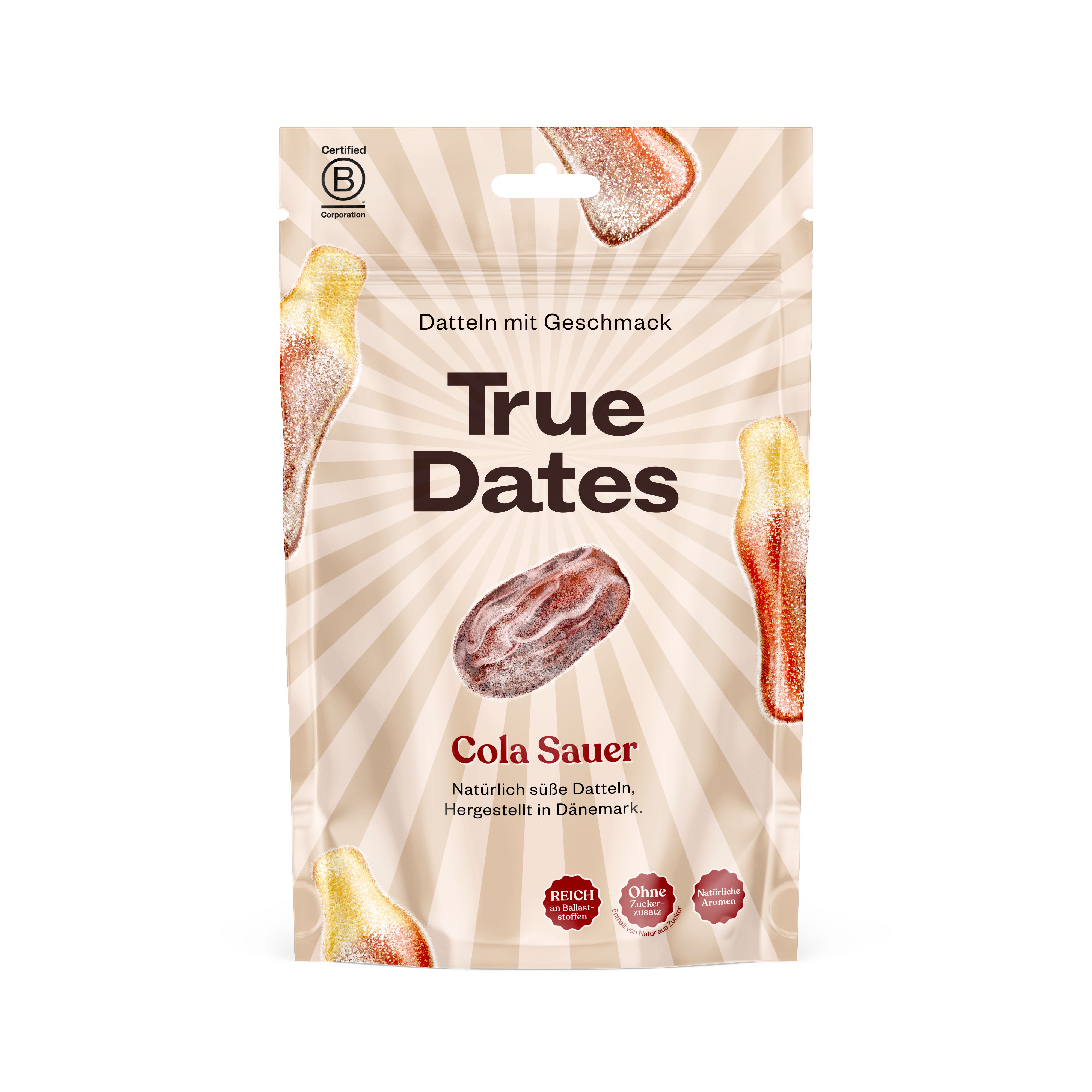 True Dates Sauer Cola Packung in Vorderansicht