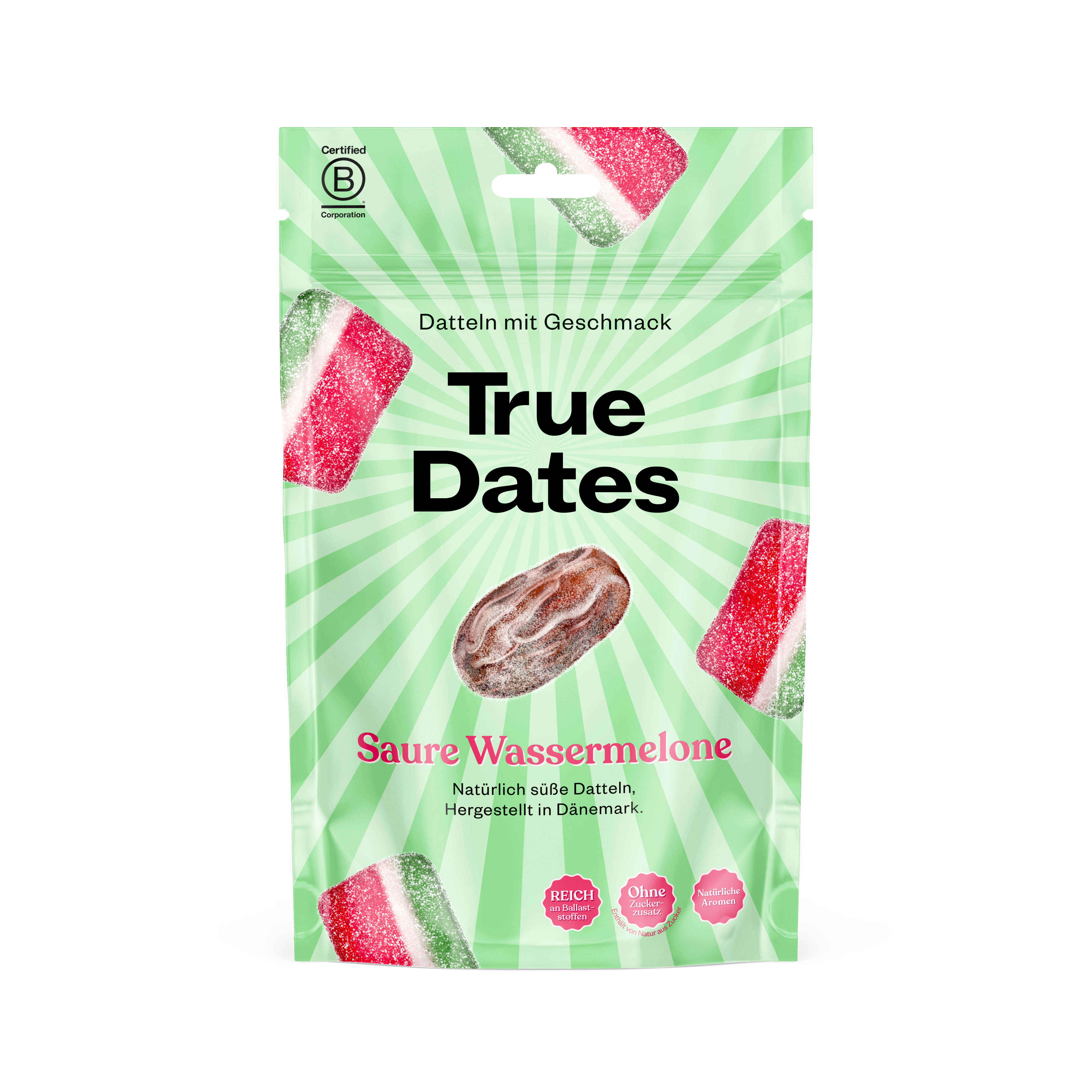 True Dates Saure Wassermelone Packung in Vorderansicht