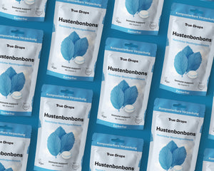 True Drops - Menthol | zuckerfreie Hustenbonbons | kompostierbare Verpackung | 70 g