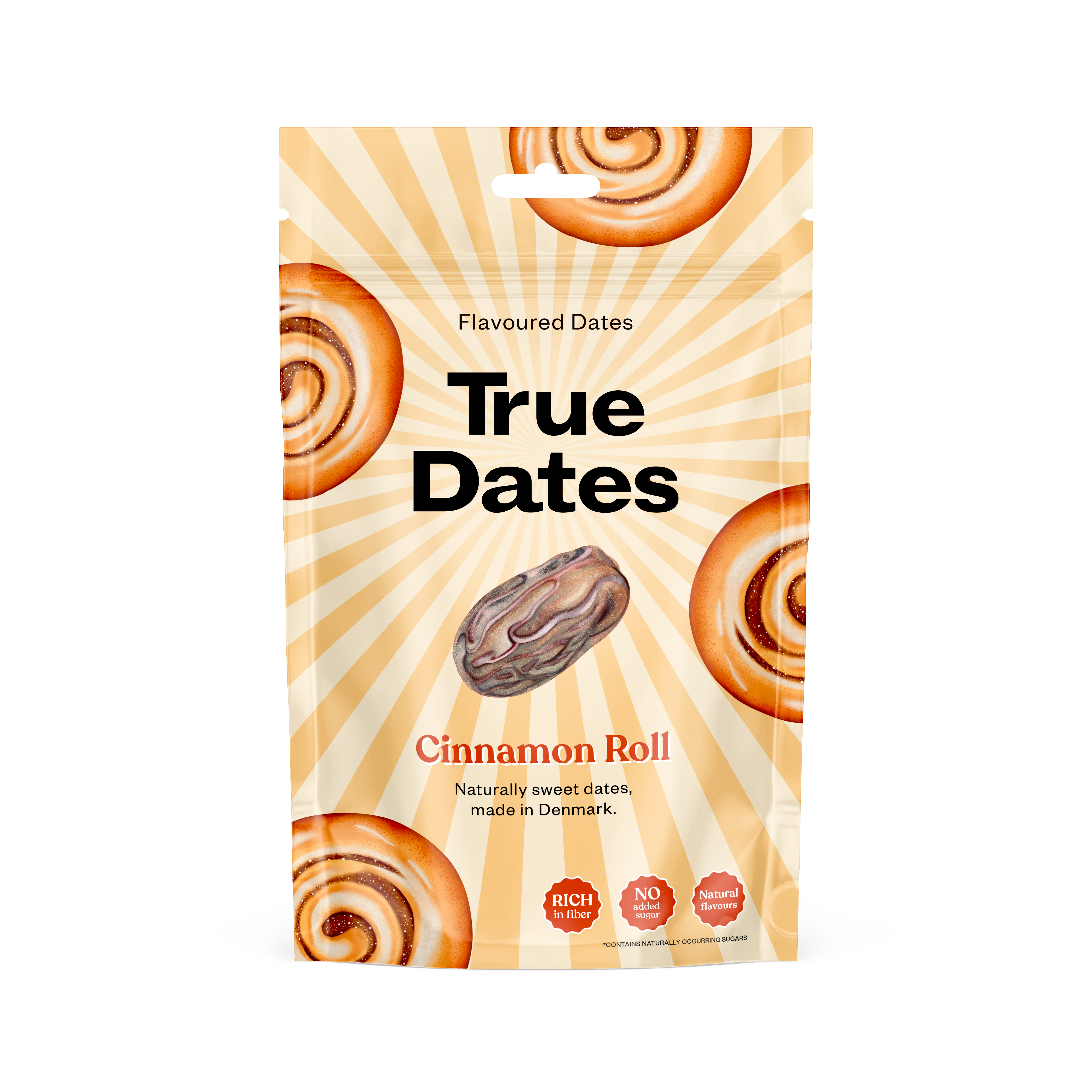 True Dates - CINNAMON ROLL | natürlich aromatisierte Datteln | Zimtschnecke | 100 g