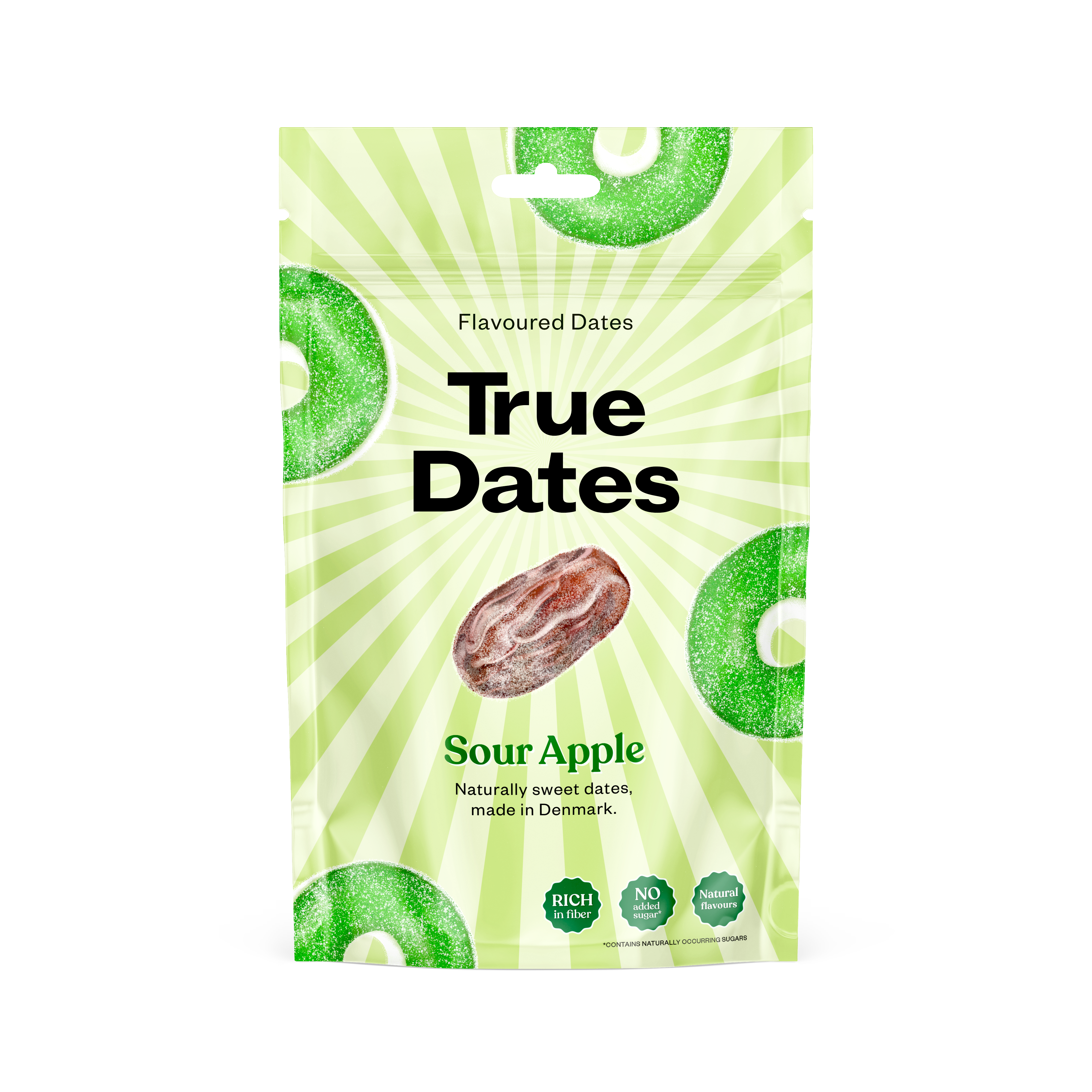 True Dates - SOUR APPLE | natürlich aromatisierte Datteln | saurer Apfel | 100 g