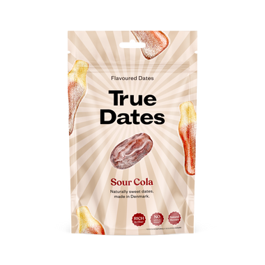 True Dates - SOUR COLA | natürlich aromatisierte Datteln | sauerer Colageschmack | 100 g