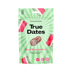 True Dates Aromatisierte Datteln 100 g – gesündere Süßigkeiten Alternative mit innovativen Candy & Dessert Geschmacksrichtungen – vegan & ohne Zuckerzusatz – Cola, Peach, Apple, Watermelon, Cookie, Cinnamon, Peanut Butter, Pistachio, Popcorn