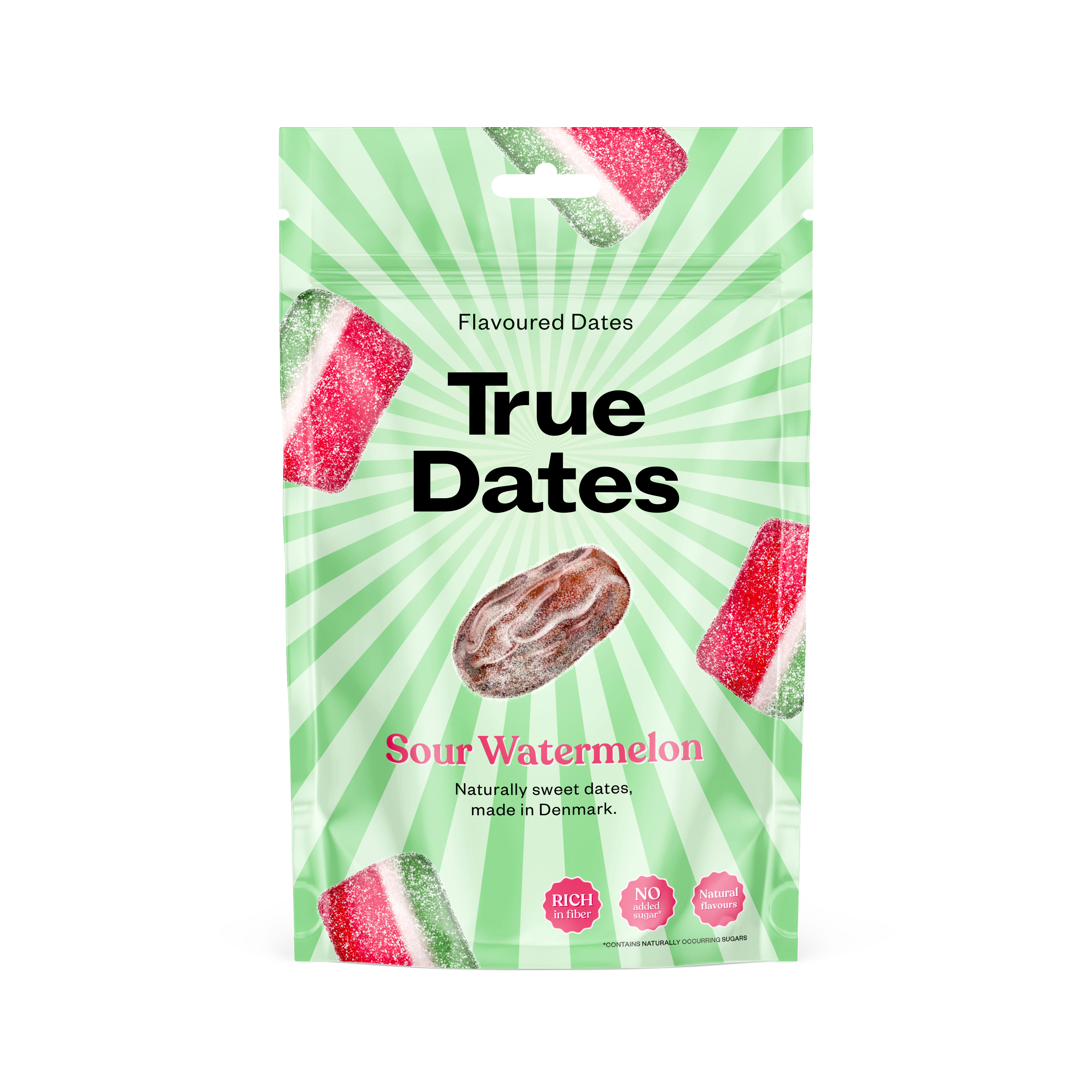 True Dates - SOUR WATERMELON| natürlich aromatisierte Datteln | saure Wassermelone | 100 g