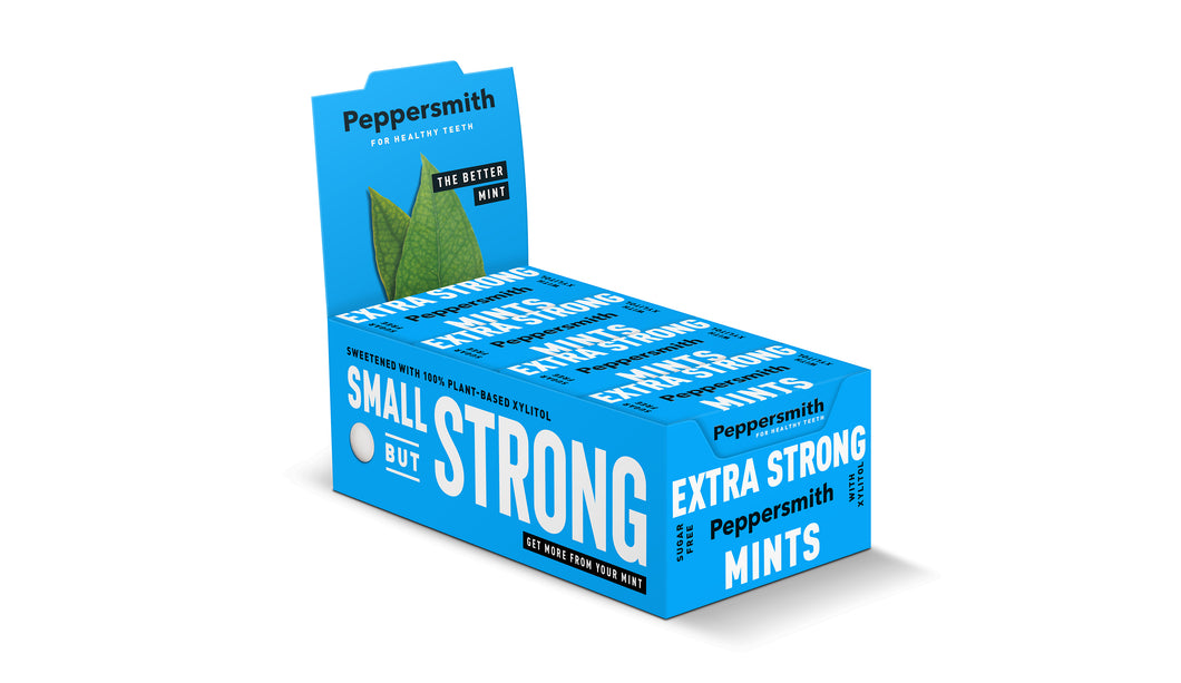 Peppersmith 100% Xylitol Mints - Extra Strong - Eukalyptus und Pfefferminze