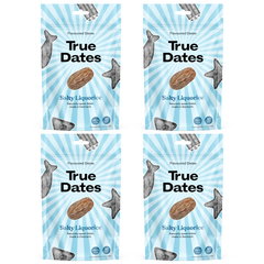 True Dates Aromatisierte Datteln 4 x 100 g – Probierbox mit innovativen Candy & Dessert Aromen – gesündere Süßigkeiten Alternative – vegan & ohne Zuckerzusatz