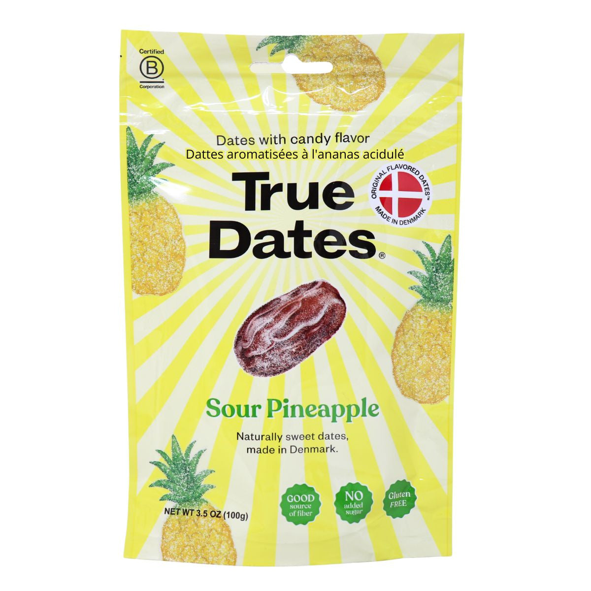NEU & EXKLUSIV: True Dates - SOUR PINEAPPLE | natürlich aromatisierte Datteln | Sauer Ananas-Geschmack | 100g