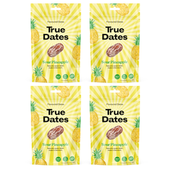 True Dates Aromatisierte Datteln 4 x 100 g – Probierbox mit innovativen Candy & Dessert Aromen – gesündere Süßigkeiten Alternative – vegan & ohne Zuckerzusatz