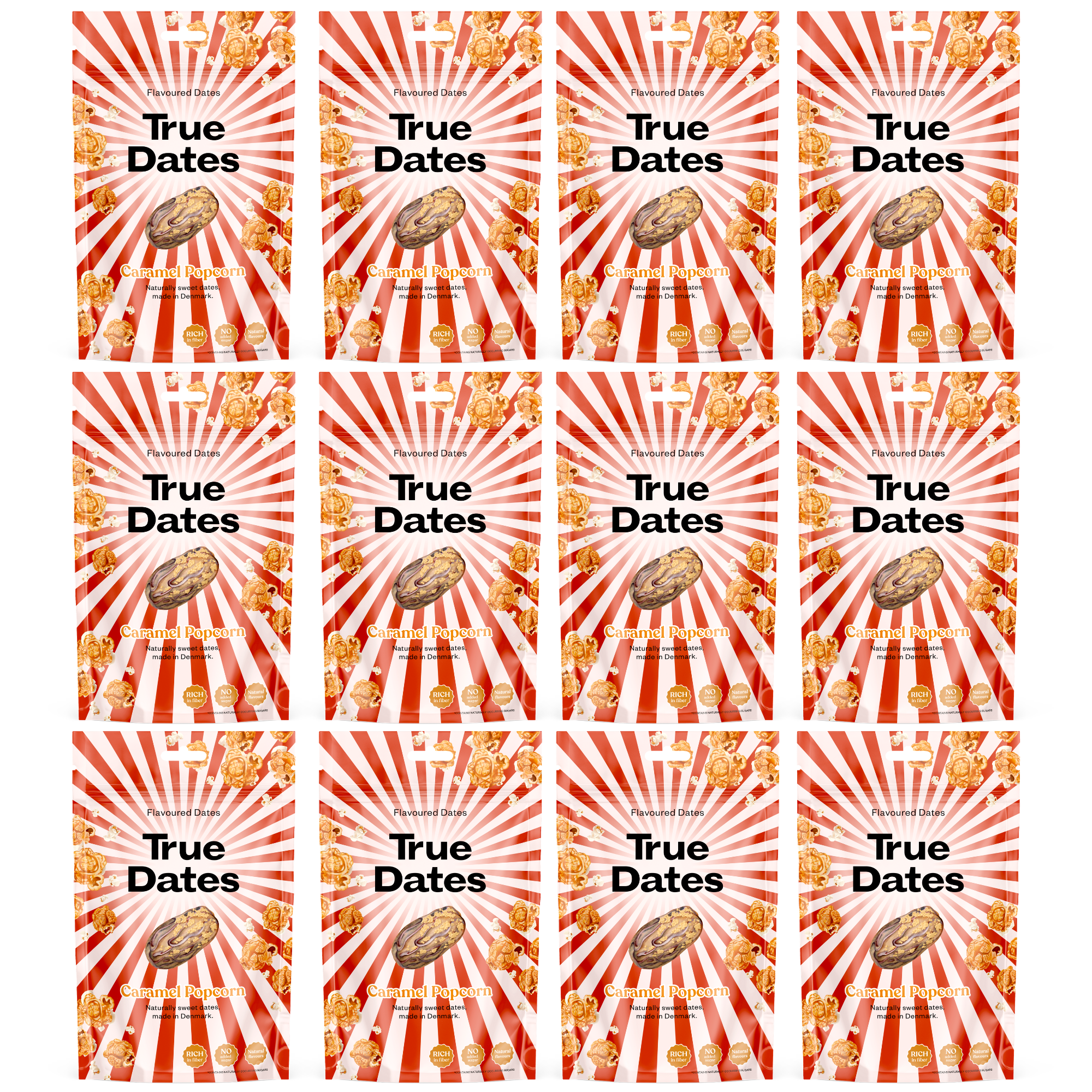 True Dates Aromatisierte Datteln 12 x 100 g – innovativen Candy & Dessert Aromen – gesündere Süßigkeiten Alternative – vegan & ohne Zuckerzusatz
