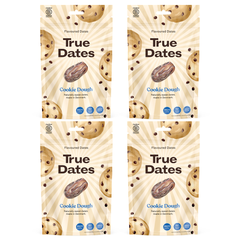 True Dates Aromatisierte Datteln 4 x 100 g – Probierbox mit innovativen Candy & Dessert Aromen – gesündere Süßigkeiten Alternative – vegan & ohne Zuckerzusatz