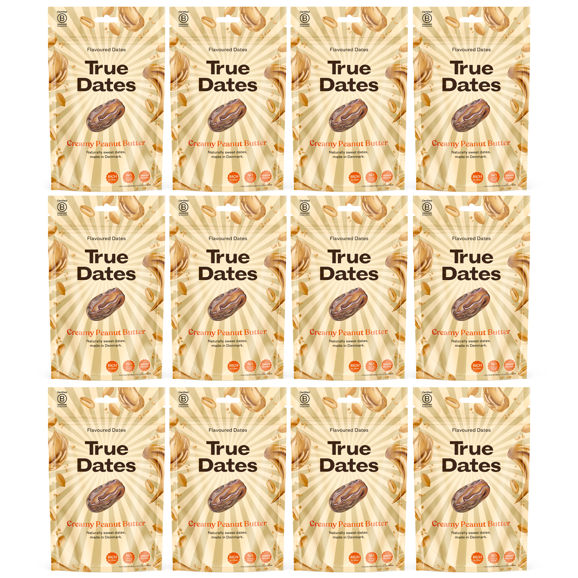 True Dates Aromatisierte Datteln 12 x 100 g – innovativen Candy & Dessert Aromen – gesündere Süßigkeiten Alternative – vegan & ohne Zuckerzusatz