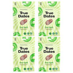 True Dates Aromatisierte Datteln 4 x 100 g – Probierbox mit innovativen Candy & Dessert Aromen – gesündere Süßigkeiten Alternative – vegan & ohne Zuckerzusatz