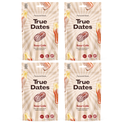 True Dates Aromatisierte Datteln 4 x 100 g – Probierbox mit innovativen Candy & Dessert Aromen – gesündere Süßigkeiten Alternative – vegan & ohne Zuckerzusatz