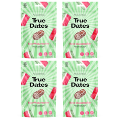 True Dates Aromatisierte Datteln 4 x 100 g – Probierbox mit innovativen Candy & Dessert Aromen – gesündere Süßigkeiten Alternative – vegan & ohne Zuckerzusatz