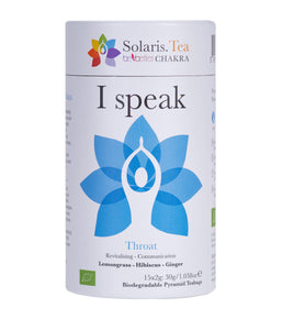 I Speak – Vissudha - Kehlchakra biologisch abbaubare Pyramiden- Teebeutel 15x2g  BIO