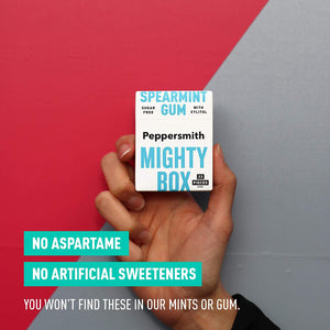 Peppersmith Mighty Box - 100% Xylitol Kaugummi Grüne Minze / Spearmint, 50 g