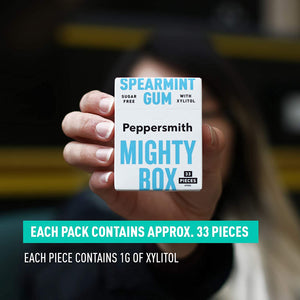 Peppersmith Mighty Box - 100% Xylitol Kaugummi Grüne Minze / Spearmint, 50 g