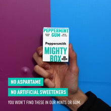 Laden Sie das Bild in den Galerie-Viewer, Peppersmith Mighty Box - 100% Xylitol Kaugummi Pfefferminze, 50 g