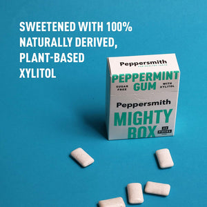 Peppersmith Mighty Box - 100% Xylitol Kaugummi Pfefferminze, 50 g