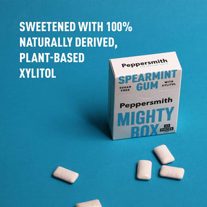 Peppersmith Mighty Box - 100% Xylitol Kaugummi Grüne Minze / Spearmint, 50 g