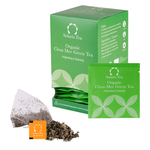 Chun Mee Green Tea Org. Enveloped Pyramid Teabags, 25x2g - Solaris Tea