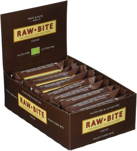 Raw Bite Bio Rohkost Riegel Cacao, 12 x 50 g