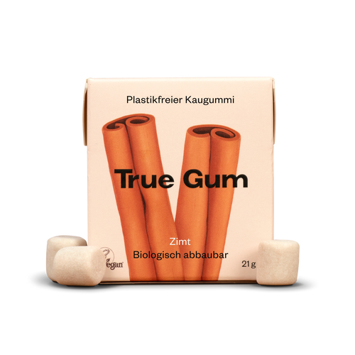True Gum ZIMT | plastikfreier Kaugummi| Biologisch Abbaubar | Vegan | 21 g
