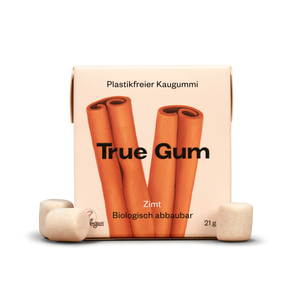 True Gum ZIMT | plastikfreier Kaugummi| Biologisch Abbaubar | Vegan | 21 g