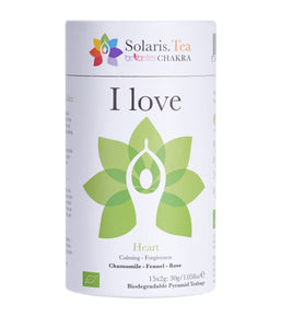 I Love - Anahata - Herzchakra biologisch abbaubare Pyramiden- Teebeutel 15x2g  BIO
