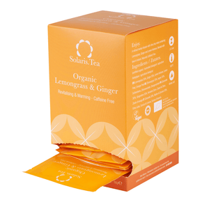 Lemongrass & Ginger Org. Enveloped Pyramid Teabags, 25x2g - Solaris Tea