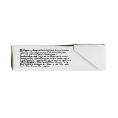 True Gum Lakritze & Eukalyptus Kaugummischachtel 21g, Seitenansicht
